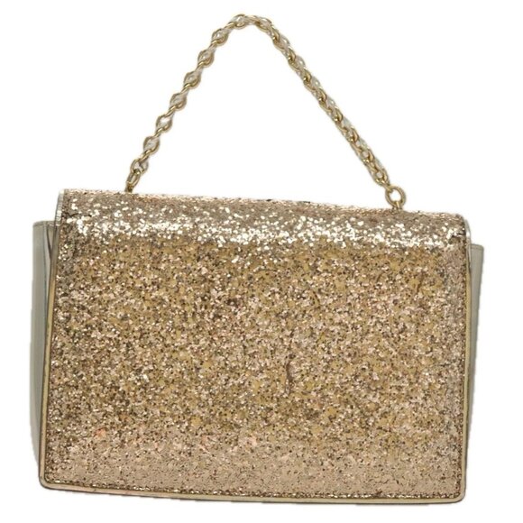 Salvatore Ferragamo Shoulder Bag Sequin 2way Gold Auth 108329 - Picture 2 of 16
